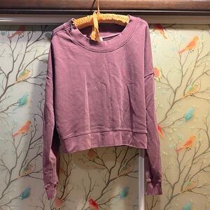 Free People Movement Purple Cropped Sweatshirt